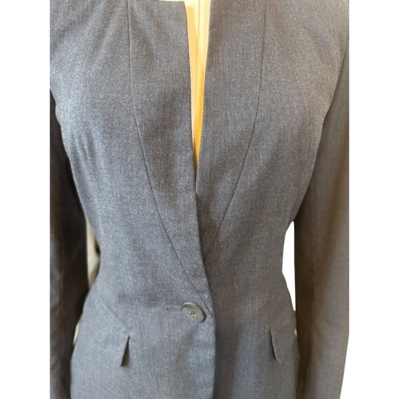 2/$30 ZARA Size 2 Basic Collection Blazer Jacket Dark Navy/Gray - Picture 4 of 14